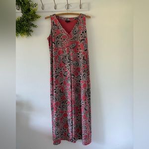 J.Jill wearever collection, patterned, tank top sleeve dress size S